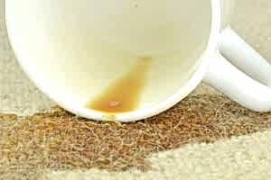 spilled coffee stain on a carpet